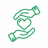 2 hände die ein herz formen.